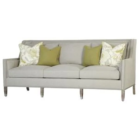 Contemporary Sofa with Thin Track Arms and Nail Head Trim